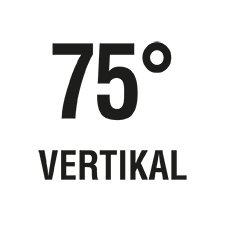 Der vertikale Blickwinkel beträgt 75°