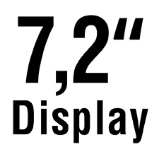 Das Display ist 7,2 Zoll / 18,3 cm gross.