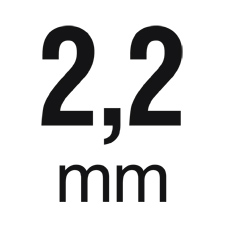 Die Materialstärke beträgt ca. 2,2 mm