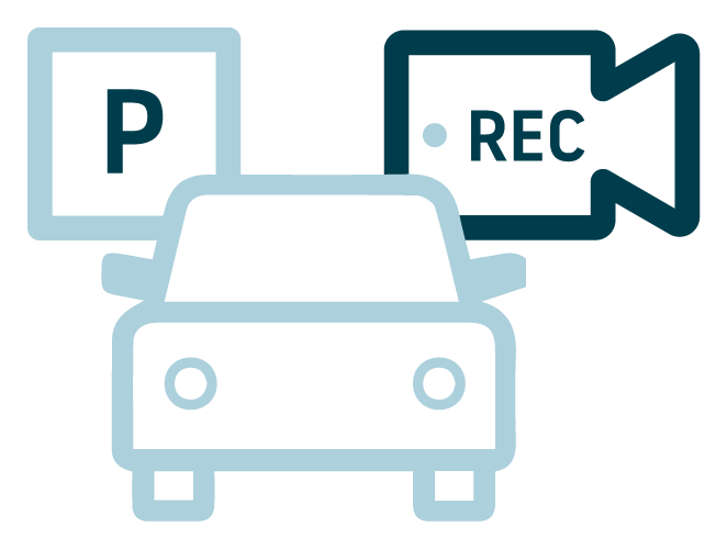 Der Parkmodus überwacht die Umgebung Ihres Autos, während es geparkt ist und der Motor nicht läuft