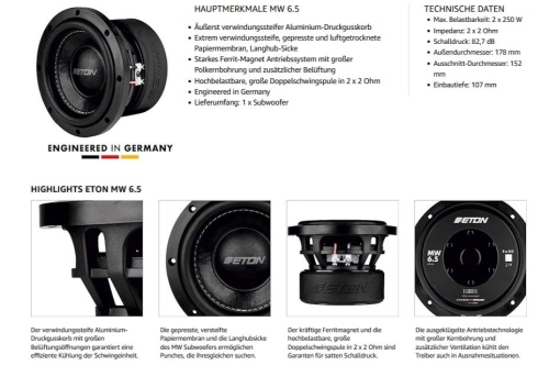 ETON Move MW6.5 16.5 cm Subwoofer Chassis