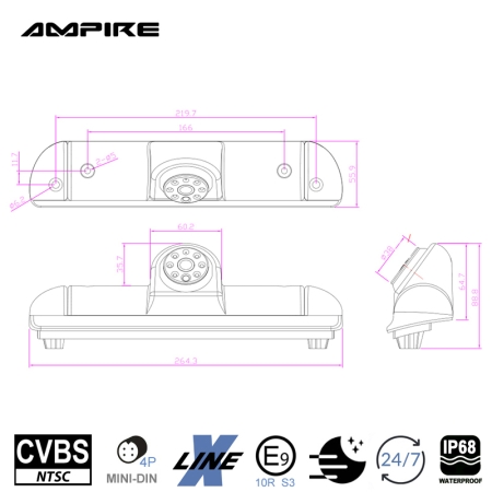 Kamera (CVBS), Fiat Ducato, Citroen Jumper ,Opel Movano C, Peugeot Boxer