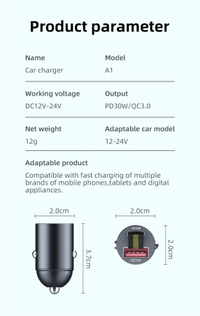 2 - USB-Autoladegerät 5V/3A Schnellladung