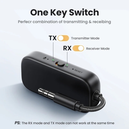 UGREEN Bluetooth 5.2 Sender Klinke Bluetooth Adapter für Zwei Airpods 2 in 1
