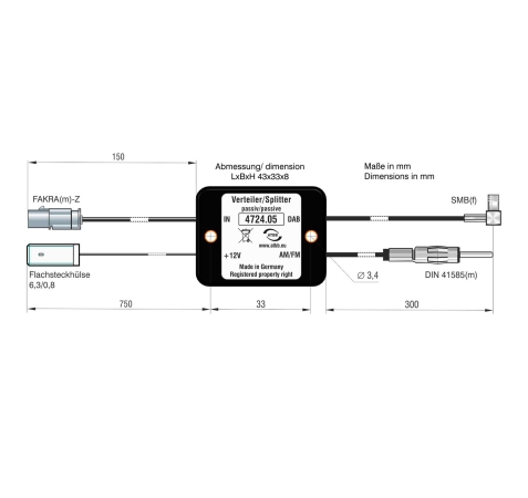 ATTB 4724.05 DAB Splitter Passiv Fakra