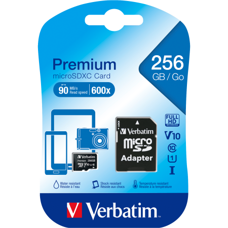 Verbatim microSDHC Speicherkarte, 256 GB