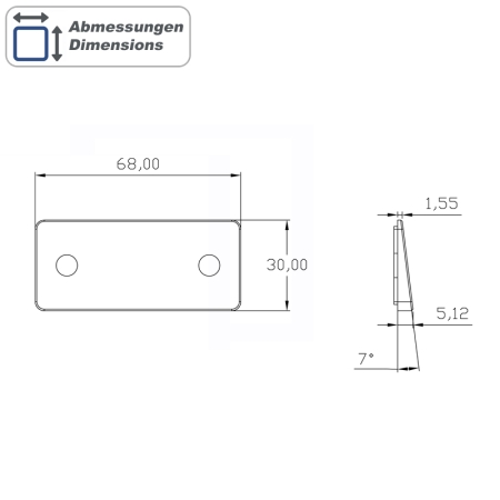 Unterbau Kunststoffhalterung für 22mm Sensor von PSE400 und PSE400-GPS