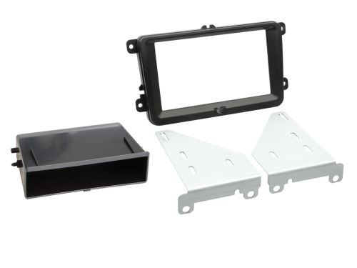 2-DIN Kit mit Fach Skoda / VW schwarz 40Pin / 52Pin i-adapter