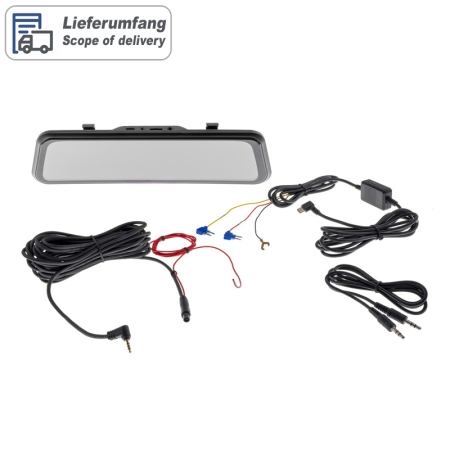 Smartphone-Spiegelmonitor 22.9cm (9) mit Dashcam & RFK-Eingang (AHD)