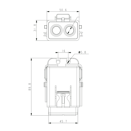 Sicherungshalter-Set 35-50mm² für zwei MIDI (Mini-ANL) Sicherungen, wasserdicht