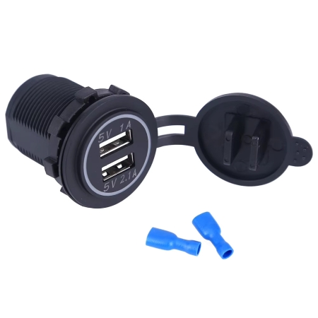 5V 3,1A 12V Dual USB Autoladegerät mit wasserdichter Abdeckung für Fahrzeug