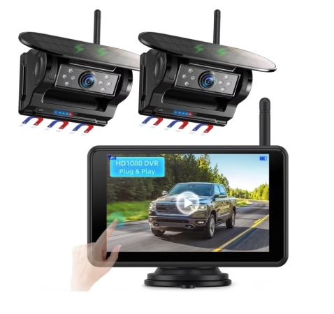 Kabelloses Full-HD 5-Monitor - Set mit 2 Solar-Magnetkameras