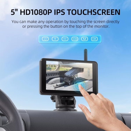 Kabelloses Full-HD 5-Monitor - Set mit 2 Solar-Magnetkameras