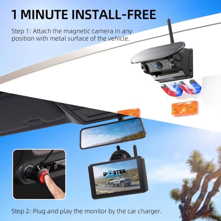 Kabelloses Full-HD 5-Monitor - Set mit 2 Solar-Magnetkameras