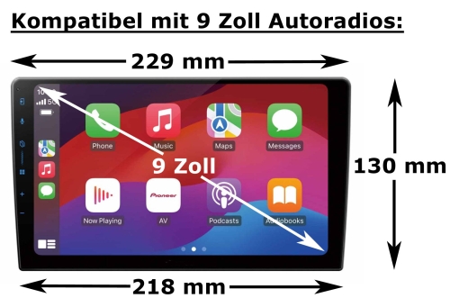 9 Radioblende Fiat 500 10/2007-07/2015 schwa