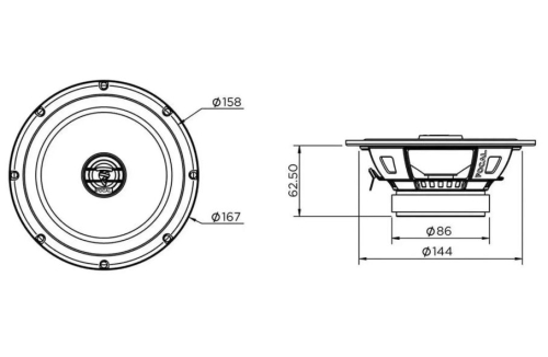 Focal ACX165 16cm 2-Wege Koax Lautsprecher AUDITOR-Serie