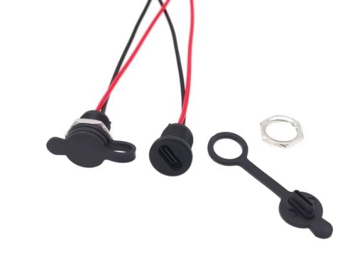 USB Typ C Stecker Typ-C Wasserdicht Schwarz 5V-3A