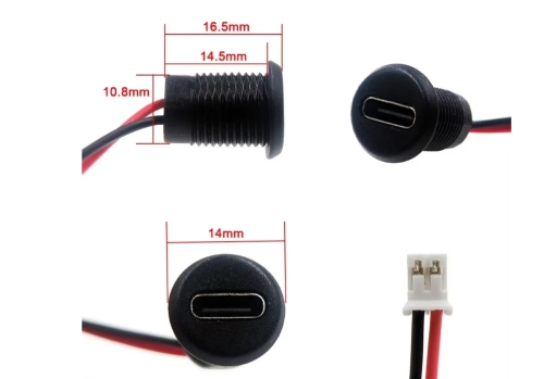 USB Typ C Stecker Typ-C Wasserdicht Weiss 5V-3A
