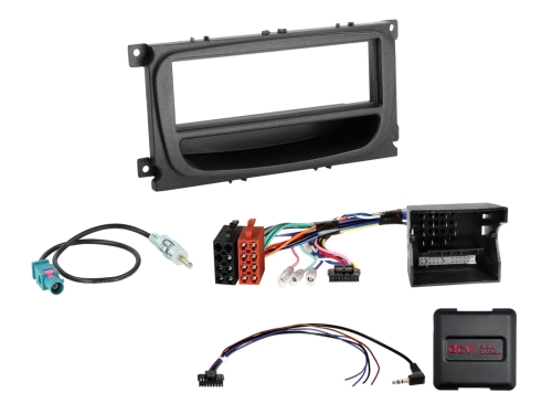 1-DIN Kit Ford Fahrzeuge schwarz LFB/CAN-Bus/Antenne Fakra