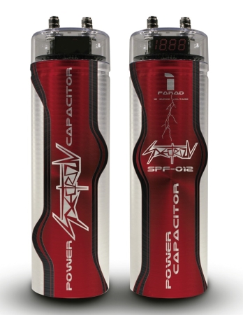 SPECTRON SPF-01Z – Leistungskondensator (Power Cap) 1 Farad mit rotem LED-Displa