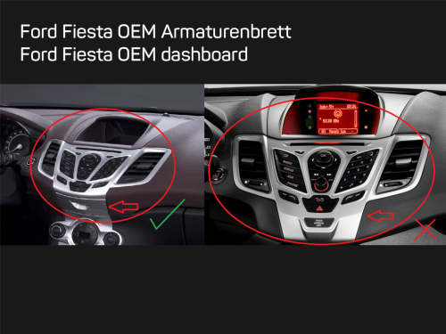 2-DIN Radioblende Ford Fiesta ohne Display silber