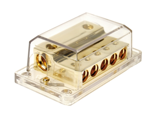 Verteilerblock (gold) 2 x 35-50 mm²  / 5 x 20 mm²