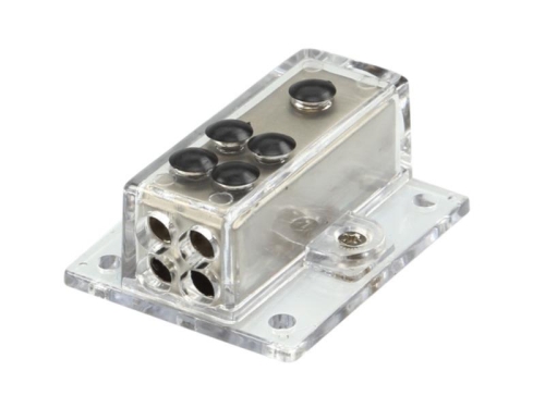 Verteilerblock (silber) 1 x 20 mm²  / 4 x 10 mm²
