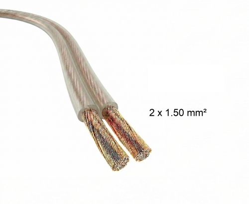 Lautsprecherkabel 2x1.50mm² Silber