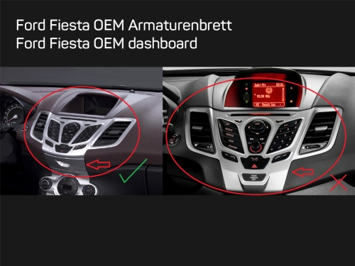2-DIN Radioblende Ford Fiesta mit Display silber