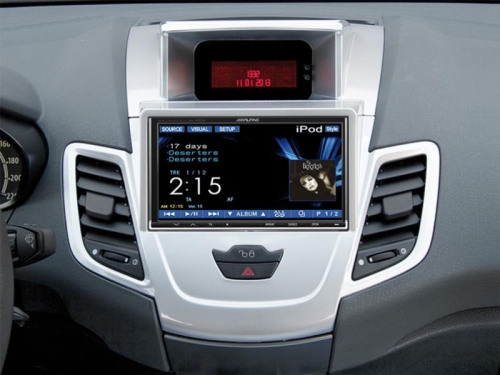 2-DIN Radioblende Ford Fiesta mit Display silber