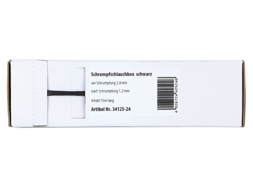 Schrumpfschlauch schwarz Ø 2,4 mm/ Länge: 15 m