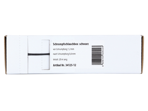 Schrumpfschlauch schwarz Ø 1,2 mm / Länge: 15 m