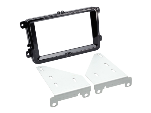 2-DIN Radioblende Seat/Skoda/VW Klavierlack schwarz
