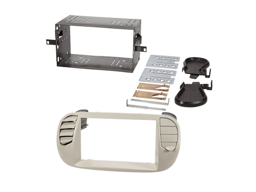 Doppel DIN Radioblende Set FIAT 500 (-2015), grau
