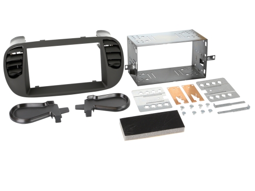 2-DIN Radioblende Fiat 500 10/2007-07/2015 schwarz matt