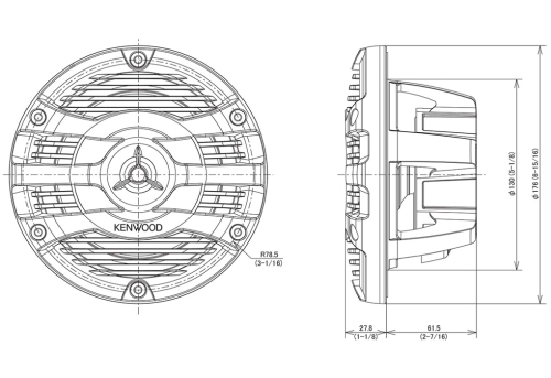 Kenwood KFC-1653MRW 2-Wege-Marine-Lautsprecher (160 mm)