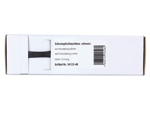 Schrumpfschlauch schwarz Ø 4,8 mm/ Länge: 12 m