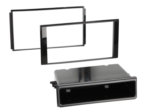 2-DIN Radioblende mit Fach Chevrolet/Nissan Klavierlack