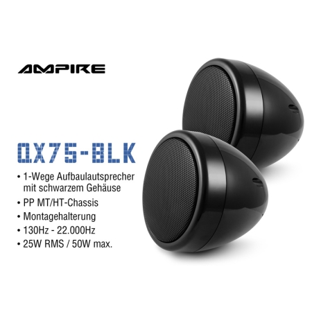 Premium Aufbaulautsprecher, 7cm, schwarz