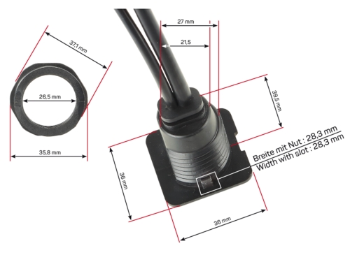 USB/HDMI Einbaubuchse/Aufbaugehäuse USB-A/HDMI