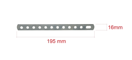 Lochstreifen t=0,8mm verzinkt DX51D+Z Länge: 195 mm Breite:16 mm
