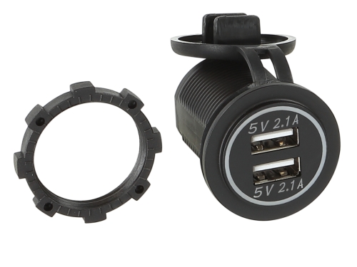 Dual USB-Ladeadapter (12V/24V) – LED Blau