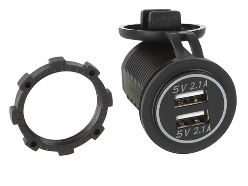 Dual USB-Ladeadapter (12V/24V) – LED Rot