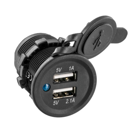 Dual-USB-A Ladegerät 12V/24V > USB, Dual 2.1A