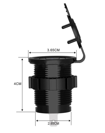 Dual USB Einbau-Ladegerät 12V/24V LED Rot