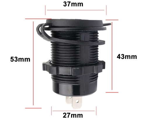 Dual USB Einbau-Ladegerät 12V/24V (2x 2.1A) – LED Blau