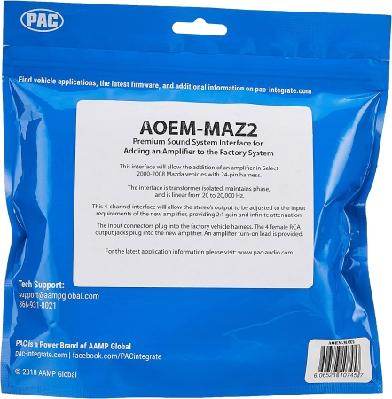 PAC AOEM-MAZ2 Vorverstärker-Adapter für Mazda ab 2001