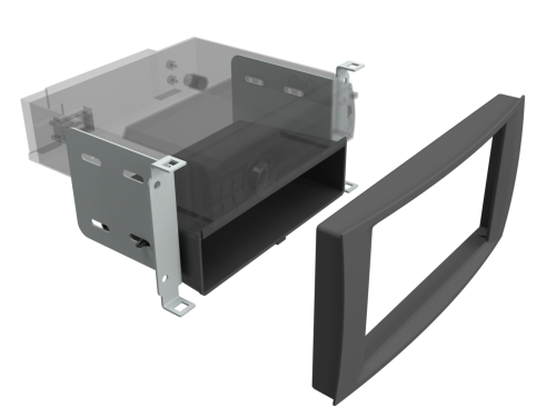 2-DIN Radioblende mit Fach VW T5 / Touareg / Schwarz
