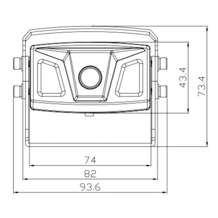 Ultra-Weitwinkel Rückfahrkamera, silber, IP69K, Heckeinbau, 15m Kabel